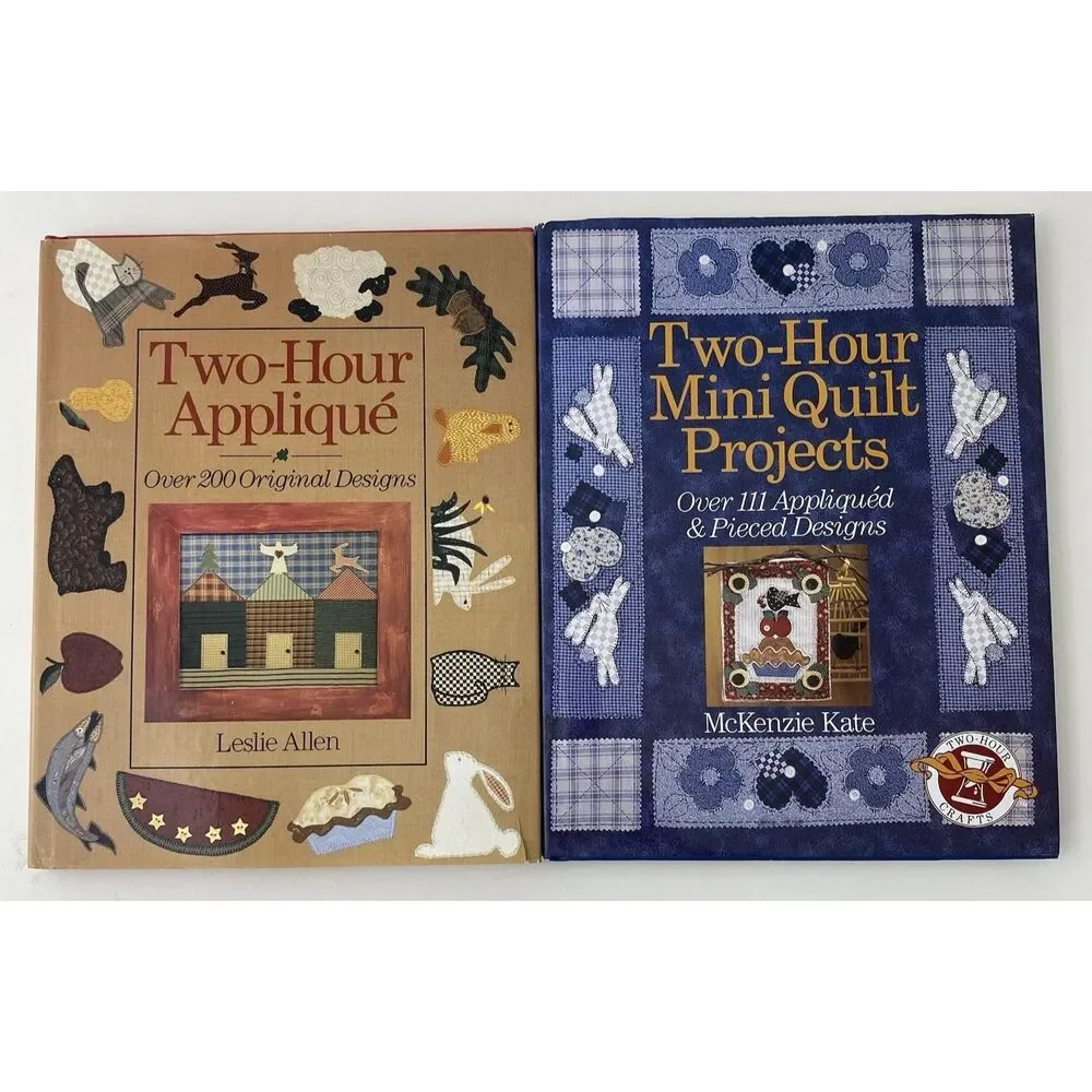 Two-Hour Mini Quilt & Two-Hour Applique : Lot Of 2 VTG Books-Hardcover